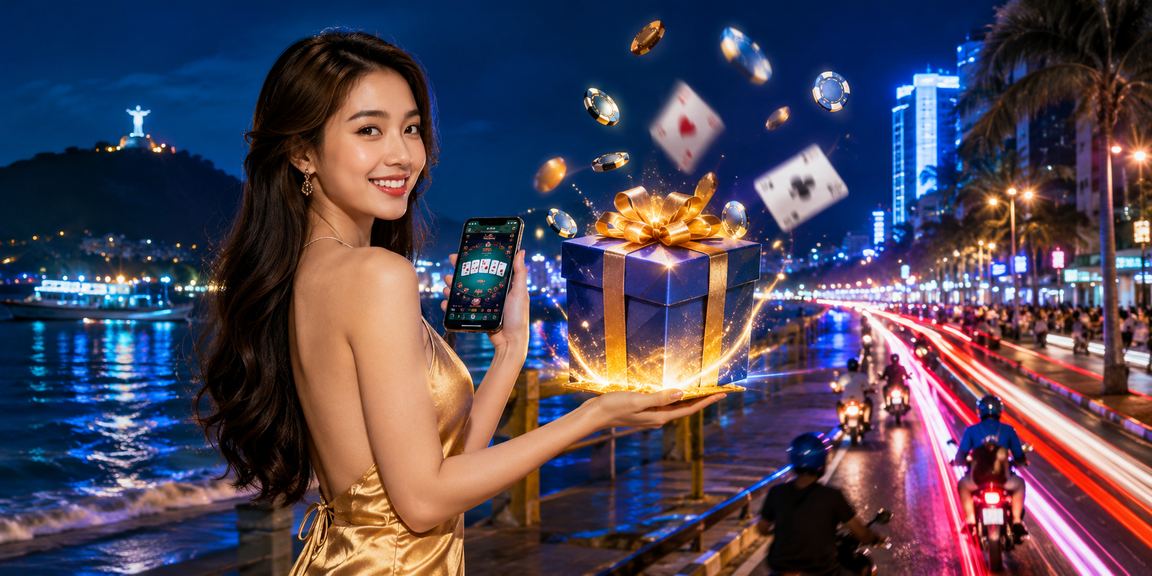 Người chơi thưởng thức trò chơi bài tại bãi biển Vũng Tàu với thiết bị di động
